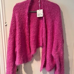 Pink Cardigan balloon sleeves